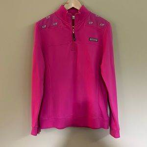 Vineyard Vines Hot Pink Long Sleeve 100% Cotton Pullover Sweatshirt